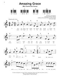 Below is amazing grace with notes made easy to read, for reluctant note readers. Amazing Grace My Chains Are Gone Sheet Music Chris Tomlin Super Easy Piano