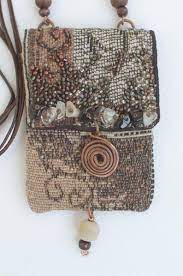 Talisman Pouch Amulet Pouch Handmade Necklace Small Bag Necklace Pouch Necklace Textile Jewelry Herb Pouch Wooden Beads Fashion Jewelry Textile Jewelry
