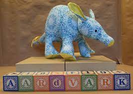 Stuffed Aardvark Toy In Shades Of Blue Etsy Toys Shades Of Blue Handmade Toys