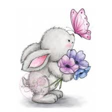 Tampon Clear Wild Rose Studio Bunny And Butterfly Pour Scrapper Lapin Art Dessin Dessins Mignons