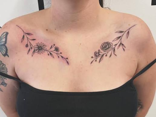 Collar bone floral✨ (First tattoo!) • Thank you Bronagh🩷 • • • • • #tattoo #tattoos #finelinetattoo