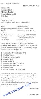 Tips membuat email lamaran kerja. Contoh Surat Lamaran Kerja Tulis Tangan Untuk Pt Atau Pabrik Ruangdiary Com