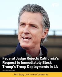 A federal judge has denied California Gov. Gavin Newsom's request for an  emergency restraining order aimed at stopping President Donald Trump and  the Department of Defense from federalizing the California National Guard