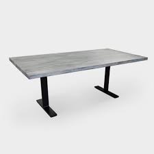 Wooden kitchen table with metal legs. White Oak Plank Dining Table And Black Metal Legs Light Gray Rotsen Furniture