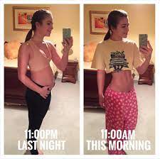 Once your period arrives, or a few days into it, the symptoms should disappear. 13 Women Showing Their Bloated Bellies To Prove Extreme Bloating Is Totally Normal Self