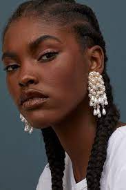 Beaded Clip Earrings Pretty Face Black Girl Aesthetic Black Skin