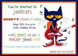 Pete The Cat Birthday Invitation Digital Invitation Cat Birthday Invitations Cat Birthday Cat Invitations