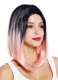 There's no denying that the long bob has been the hairstyle of the year. Zm 1769 T2335r1b Women S Quality Wig Short Sleek Long Bob Middle Parting Ombre Black Light Pink