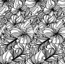 Black And White Floral Pattern Vector Black And White Floral Pattern With Spots Of Ink Monochrome Pattern Seamless Patterns Vector Art