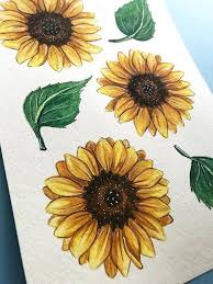 Sunflower Painting Floral Watercolor Artwork Original Sunflower Painting Sunflower Watercolor Painting Sunflower Art