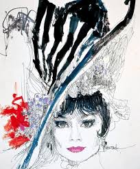 my fair lady preliminary drawing bob peak audrey hepburn art drawing illustration fashion illustration vintage