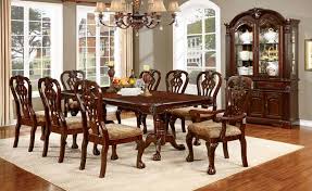 7 Pc Elana Collection Traditional Style Brown Cherry Finish Wood Dining Table Set Formal Dining Room Sets Formal Dining Tables Oak Dining Sets