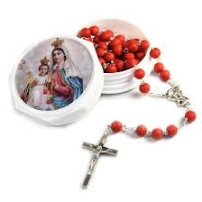 Rosary beads made with your flowers, funeral flowers. Carmelite Rose Petal Rosary Five Decade Rosaries Monastery Greetings