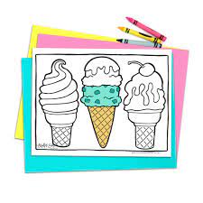printable ice cream coloring page cute kawaii food etsy coloriage pelle jakarta