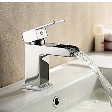 Handcrafted unlacquered solid brass gooseneck faucet for an aging vintage look. Solid Brass Bathroom Faucet Waterfall Basin Sink Tap Square Mixer Chrome Mono Walmart Canada