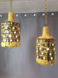Pair Of Mid Century 1960 S Ceramic Swag Pendant Lights For Sale At 1stdibs