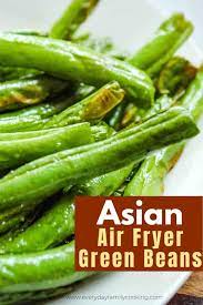 Asian Style Air Fryer Green Beans Low Carb Vegan Recipe Green Beans Green Bean Recipes Bean Recipes