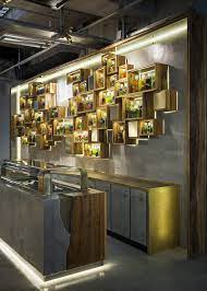 Bancone Bar E Retro Banco Rovere Ottone Cemento E Resina Laboratorio Co Design Di Interni Caffetteria Arredamento Caffetteria Design Per Interni Ristorante