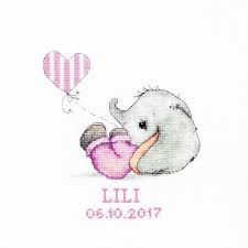 Notre sélection de peluches & cadeaux de naissance. Kit Point De Croix Compte Naissance Bebe Fille Luca S B1133 Broderies Cie