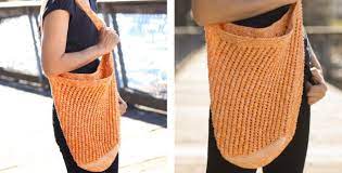 Knittingis a craft where two straight needles are used to manipulate yarn or thread to create loops resulting in a textile or functional object (like an article of clothing). Sunny Days Knitted Market Bag Free Knitting Pattern