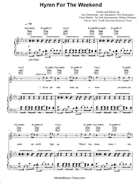 Discover the virtual piano music sheets, the world's largest library of verified music sheets. Hymn For The Weekend Sheet Music Coldplay Sheetmusic Free Com