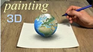 Drawing 3d planet for kids and adults. Planet Earth Amazing 3d Painting By Stefan Pabst Pop Art Effect Illusion Drawings Optical Illusion Drawing