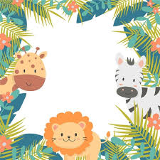 Animais Bonitos No Fundo Da Selva Safari Animals Birthday Cartoon Background Kids Background