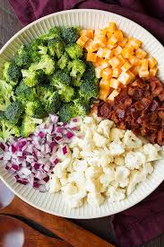 Tuck the garlic head into one corner of the same pan and drizzle the head with the remaining 1 tbsp olive. Broccoli And Cauliflower Salad With Creamy Dressing Cooking Classy