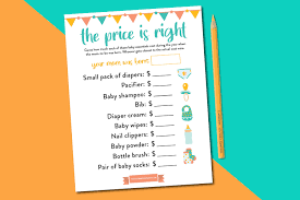 Bring out your inner game show hostess with this paper and pencil game. Printable Price Is Right Baby Shower Game With A Twist