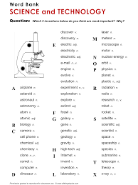 Word Bank Science And Technology Vocabulary Http Www Allthingstopics Com Science Technology Teaching Vocabulary English Teaching Resources Learn English