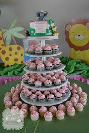 Pin By Ana Peck On My Cakes Sweet Bites By Ana Safari Baby Shower Cake Jungle Baby Shower Cake Baby Shower Cupcake Tower