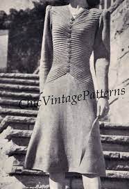 It was a way to repurpose precious material scraps into something useful, such as warm winter hats. 1940 S Knitted Dress Pattern A Line Style Chicvintagepatterns