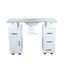Glass Top Manicure Table With Draft Fan Manicure Table Salon Interior Design Nail Salon Design