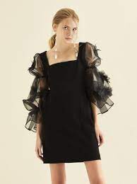 roman kol detayli siyah abiye elbise siyah abiye elbise the dress
