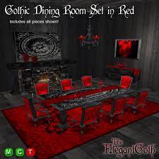 See more ideas about table settings, red table settings, table decorations. Second Life Marketplace Gothic Dining Room Set In Red Gothic Furniture For The Dining Room