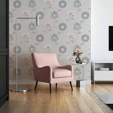 Then add variety to the space in terms of material and color by. Wallpaper Tools Accessories 3d Feature Wallpaper Floral Leaf Petals Daisy Muriva Metallic Silver Copper Grey Home Furniture Diy Cruzeirista Com Br