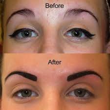 Permanent eyebrow tattooing before and after. Cost Of Semi Permanent Makeup Saubhaya Makeup