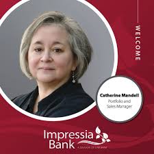 Please help us welcome Catherine Mandell, Portfolio and Sales Manager, to  the Impressia Bank team! Catherine joined CNB Bank, Impressia's parent  company, in 2007 as a Universal Associate and has…