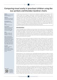 Pdf Comparing Visual Acuity In Preschool Children Using The