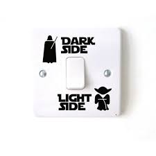 Funny Vinyl Switch Stickers Decal Star Wars Dark Light Side Star Classic Film Light Switch Stick Star Wars Light Switch Light Switch Sticker Light Switch Decal