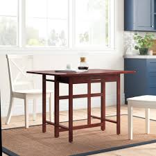Drop leaf table with stool set: Three Posts Alaniz Drop Leaf Beech Solid Wood Dining Table Reviews Wayfair
