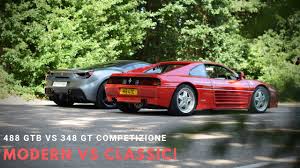 It was initially offered as 348 tb berlinetta and as 348 ts targa version, later also as spider. Ferrari 348 Gt Competizione Vs 488 Gtb Youtube