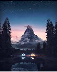 Night By The Lake In A Tent Magical View Amazing Mountain Switzerland Photography Beautiful Places Travel