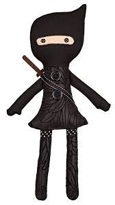 Ninja Doll Black Handmade Stuffed Toy Girl Cloth Etsy Ninja Doll Handmade Stuffed Toys Sewing Dolls