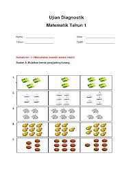 (pdf) ujian pengesanan tahun 1 matematik (ujian ini. Ujian Diagnostik Docx
