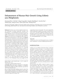 We recommend getting the research verified. Pdf Enhancement Of Human Hair Growth Using Ecklonia Cava Polyphenols