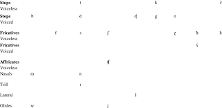Somali Consonant Chart Bilabial Labiodental Alveolar