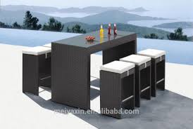 Vasagle bar table set, bar table with 2 bar stools, dining table set, kitchen counter with bar chairs, industrial for kitchen, living room, party room, rustic brown and black ulbt15x. Outdoor Furniture For Sale Rattan Bar Set Pub Furniture China Bar Furniture Bar Table Made In China Com