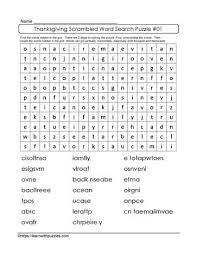 Thanksgiving Scrambled Words Scramble Words Scramble Letters Thanksgiving Words