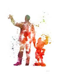 Walt Disney Walking With Mickey Mouse Art Print Illustration Disney Mixed Media Home Decor Nursery Kid Disney Art Mickey Mouse Art Watercolor Disney